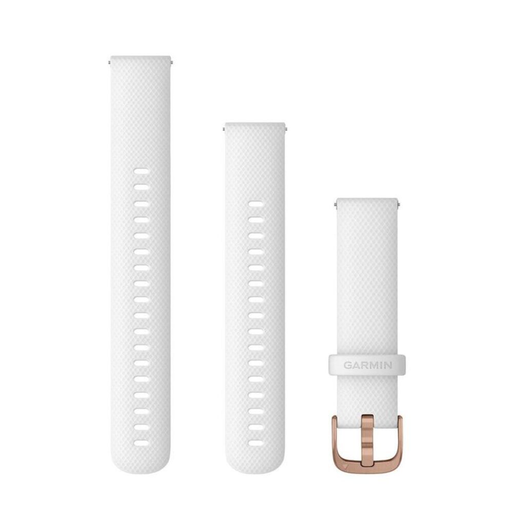 Garmin -  Quick Release Bands 18mm White with Rose Go White with Rose Gold